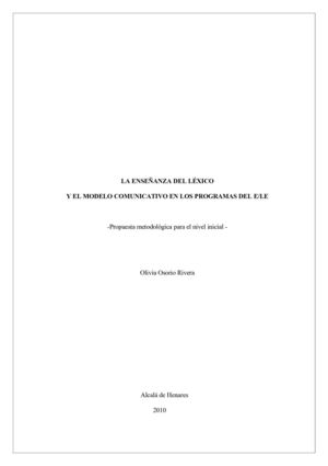 LA ENSEÑANZA DEL LÉXICO Y EL MODELO COMUNICATIVO EN LOS PROGRAMAS DEL E/LE
