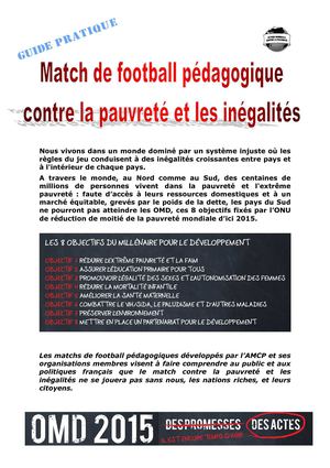 Guide pédagogique pour organiser des matchs de foot contre les inégalités