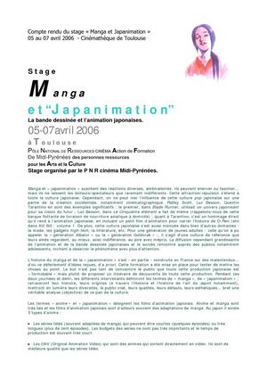 M a n g a  e t  “J a p a n i m a t i o n” -  avril 2006 -  Cinémathèque de T o u l o u s e