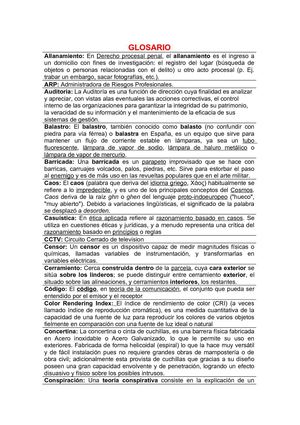 GLOSARIO SEGURIDAD FÍSICA