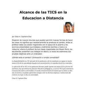 Alcance de las TICS en la Educacion a Distancia