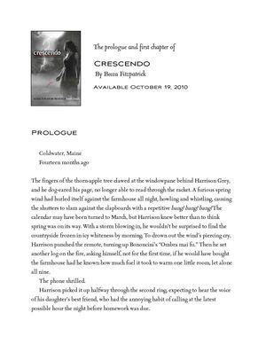 PROLOGUE ET PREMIERS CHAPITRES DE CRESCENDO EN ANGLAIS.