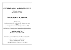 LES AMIS DU BRASSENX ADHESION