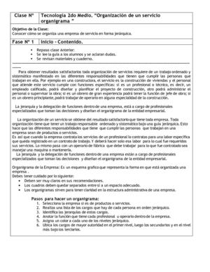 organización de un servicio