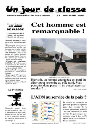 Un Jour de Classe n°8 : Cet homme est remarquable ! juin 2003