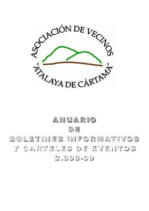 ANUARIO DE LA ASOCIACIÓN ATALAYA DE CÁRTAMA 2.008/09