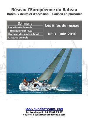 La newsletter de l'Européenne du bateau N° 3, bateaux neufs et d'occasion
