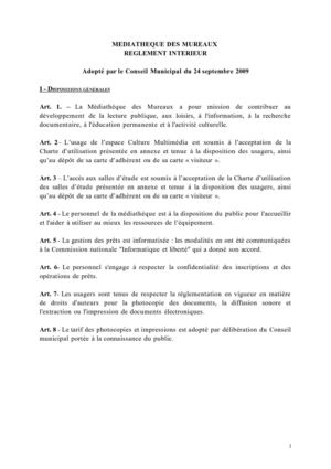 Règlement intérieur