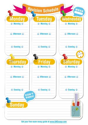 Free revision timetable - which you can PRINT off & fill in!