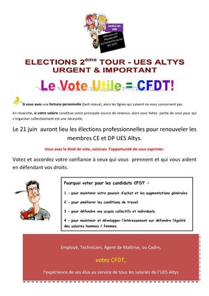 Votez CFDT UES Altys