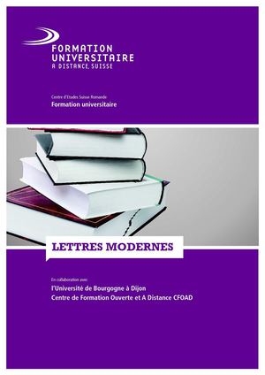 Brochure Lettres modernes