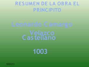 Resumen del libro el principito