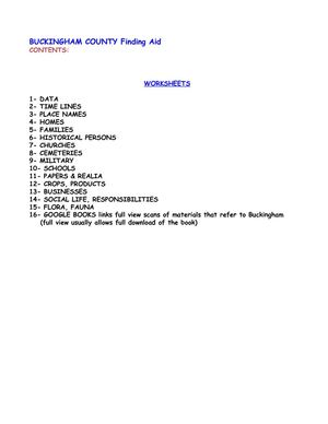 BUCKINGHAM Finding Aid