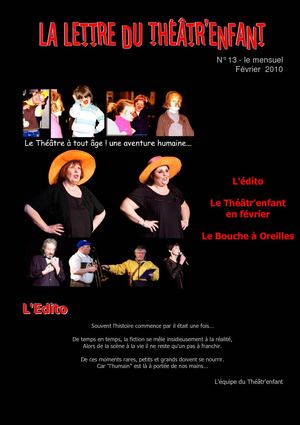 n°13 Lettre Théâtr'enfant Février 2010