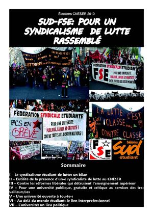 Programme de la liste SUD/FSE