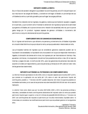 IMPUESTO DE RENTA Y COMPLEMENTARIOS