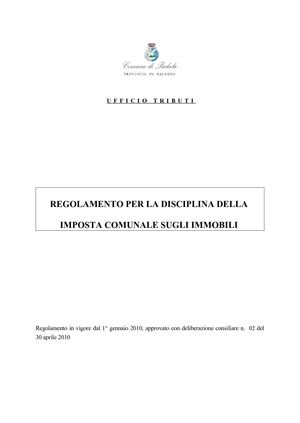 Regolamento ICI del Comune di Padula