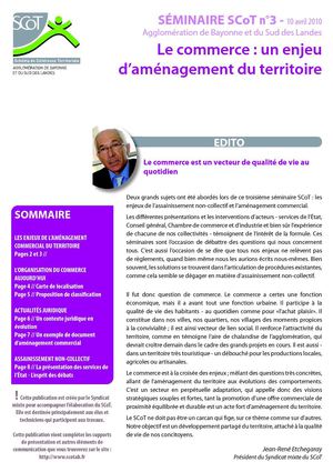 Synthèse du séminaire n°3 "Le commerce: un enjeu d'aménagement du territoire" du 10 avril 2010