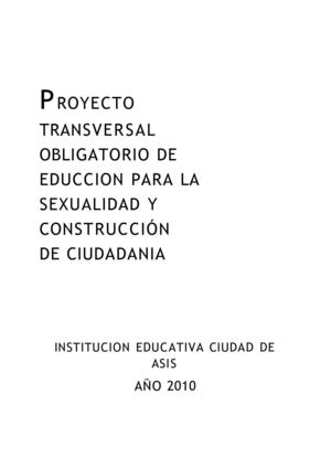 PROYECTO DE EDUCACIÓN SEXUAL Y CONSTRUCCIÓN DE CIUDADANIA
