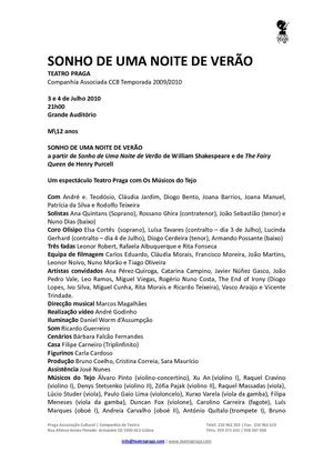 Sonho de uma noite de Verão - Teatro de Praga