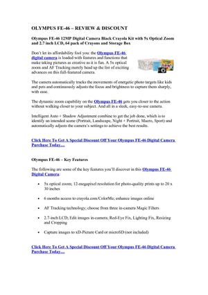 Olympus FE-46 - Review & Discount | Best Digital Cameras Review