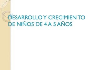 Desarrollo  psicosocial y cognitivo de niños de 4 a 5 años 
