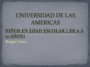 Desarrollo en niños en edad escolar de 6 a 12 años