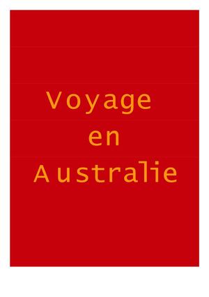 Voyage en Australie