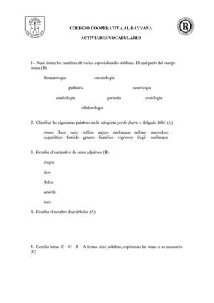 Actividades Vocabulario