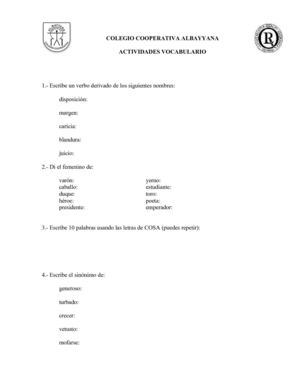 Actividades Vocabulario - Ficha 3