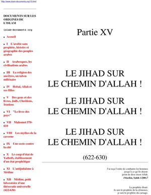 XV LE JIHAD SUR LE CHEMIN D'ALLAH