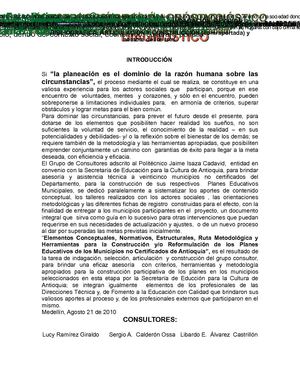 CONSTRUCCIÓN PARTICIPATIVA PLANES EDUCATIVOS MUNICIPALES - MÓDULO DE TRABAJO