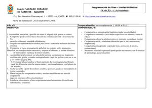 Unidad didáctica francés 1 eso