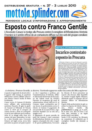 mottola.splinder.com numero 37 - 3 luglio 2010