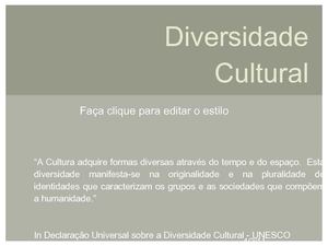 Diversidade Cultural