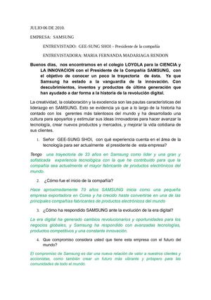 ENTREVISTA A LA EMPRESA DE TECNOLOGIA E INFORMATICA 