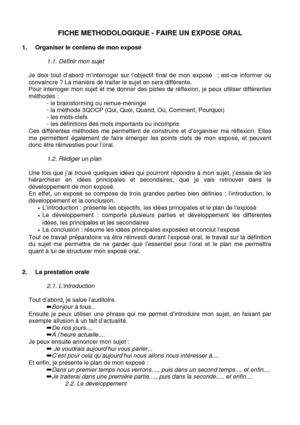Fiche méthodo exposé oral