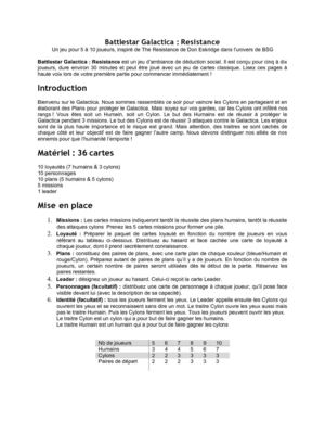 BSG Resistance - règles FR v0.2 Mistersims