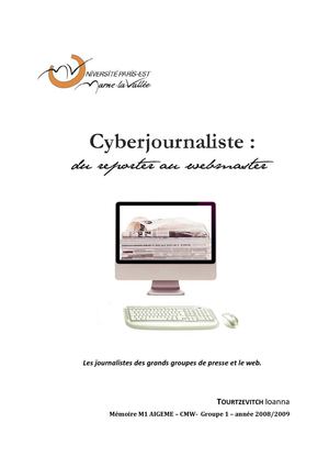 Mémoire master 1 CMW : Cyberjournaliste : du reporter au webmaster