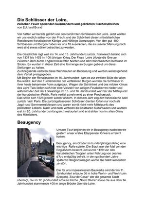 Die Schloesser der Loire - zwischen Feuer speienden Salamandern und gekroenten Stachelschweinen