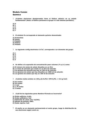 PSU Mayo Química Mención