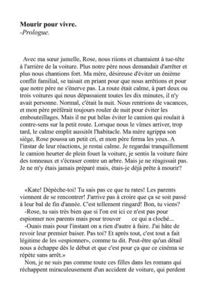 Mourir pour vivre - Prologue