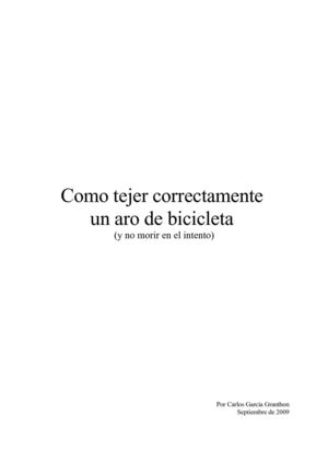 Metodo para tejer aros de bicicleta