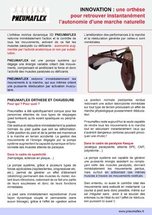 Releveur de pied Pneumaflex brochure médicale