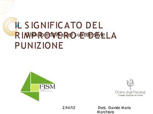 IL SIGNIFICATO DEL RIMPROVERO E DELLA PUNIZIONE