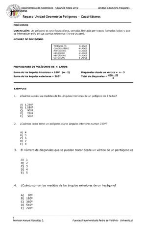 Geometría, Polígonos, Segundo Medio DSLU 2010