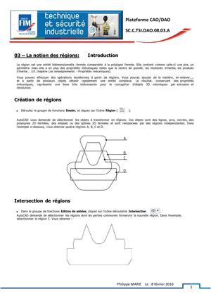 Autocad 3D - La notion des régions
