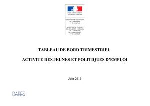 Les jeunes et les politiques publiques de l'emploi - juin 2010