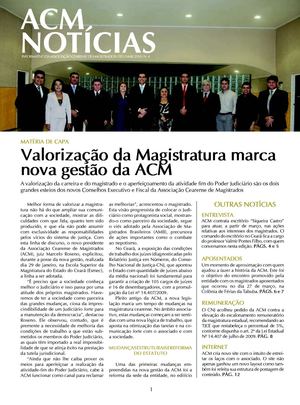 Jornal ACM 4a. edição - Valorização da Magistratura marca nova gestão da ACM 
