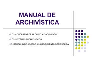 MANUAL DE ARCHIVÍSTICA
